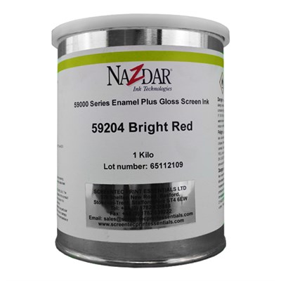 Tec Nazdar 59000 Bright Red Enamel Plus Gloss Screen Ink 1USQ Can