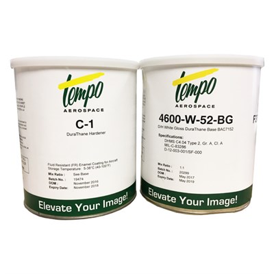 Tempo 4600-W-52 White Gloss (BAC7152) Durathane Coating 2USG Kit *DHMS.C4.04 Type 2 Class A Grade A Issue P Amendment 3