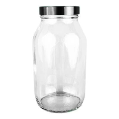 Azpack™ Glass Jar (Wide Neck) 500ml With 58/R3 Black Cap (Box Of 20)