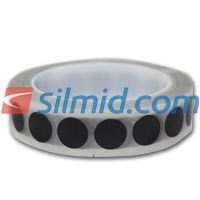 H143B Silicone Adhesive Black Polyimide Spots 16mm 1000 Per Roll