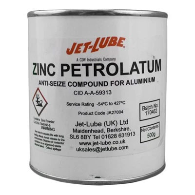 Jet-Lube Zinc Dust Petrolatum Anti Seize Compound 454gm Can *CID-A-A-59313