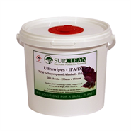 Surclean Ultra Wipes 70% IPA / 30% DI Water (Tub Of 200 Sheets)