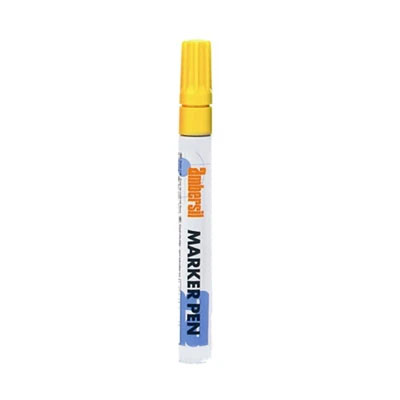 6190050003, Ambersil Yellow 3mm Medium Tip Paint Marker Pen for use with  Various Materials