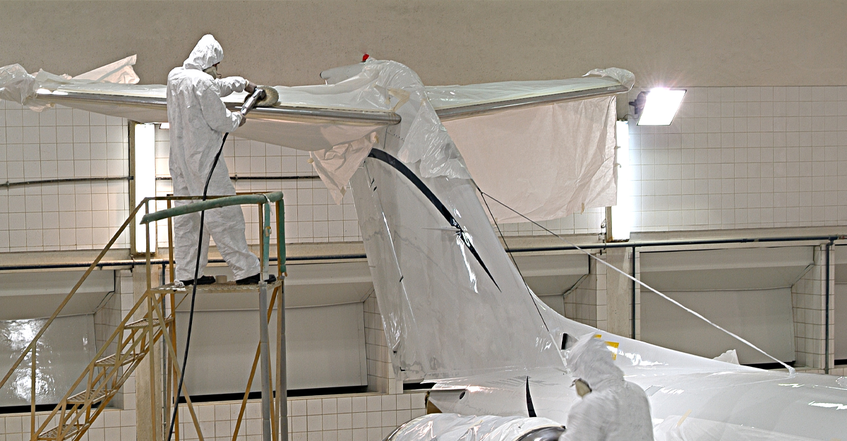 Person working on an aircraft