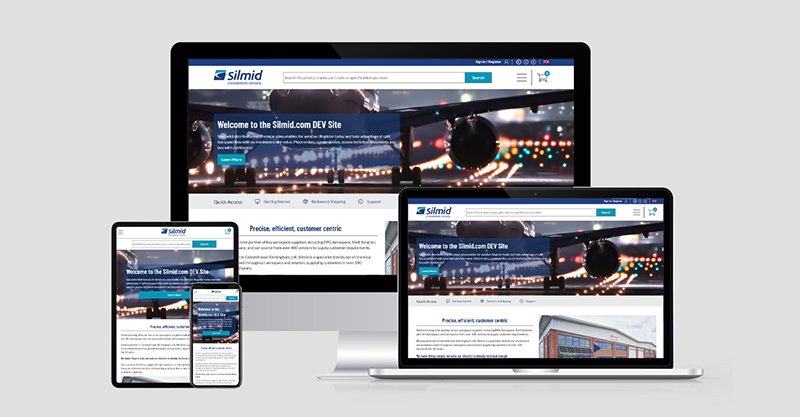 silmid website design on 3 device sizes