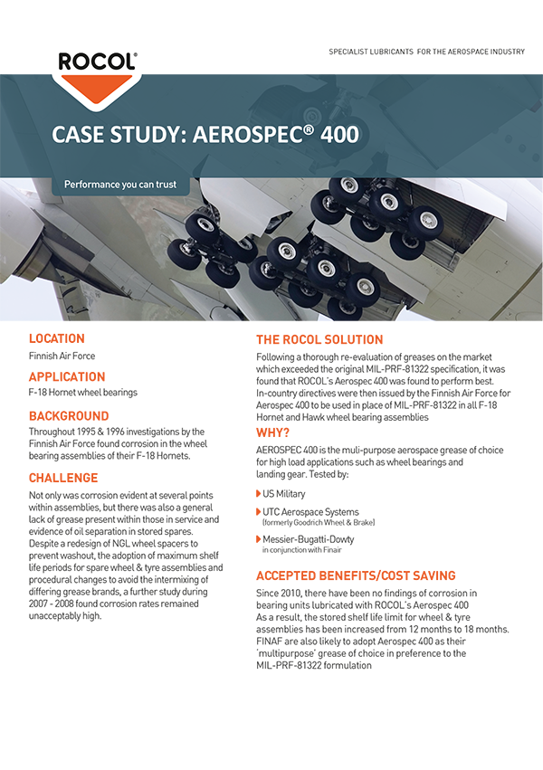 Rocol Case Study: AEROSPEC® 400 brochure