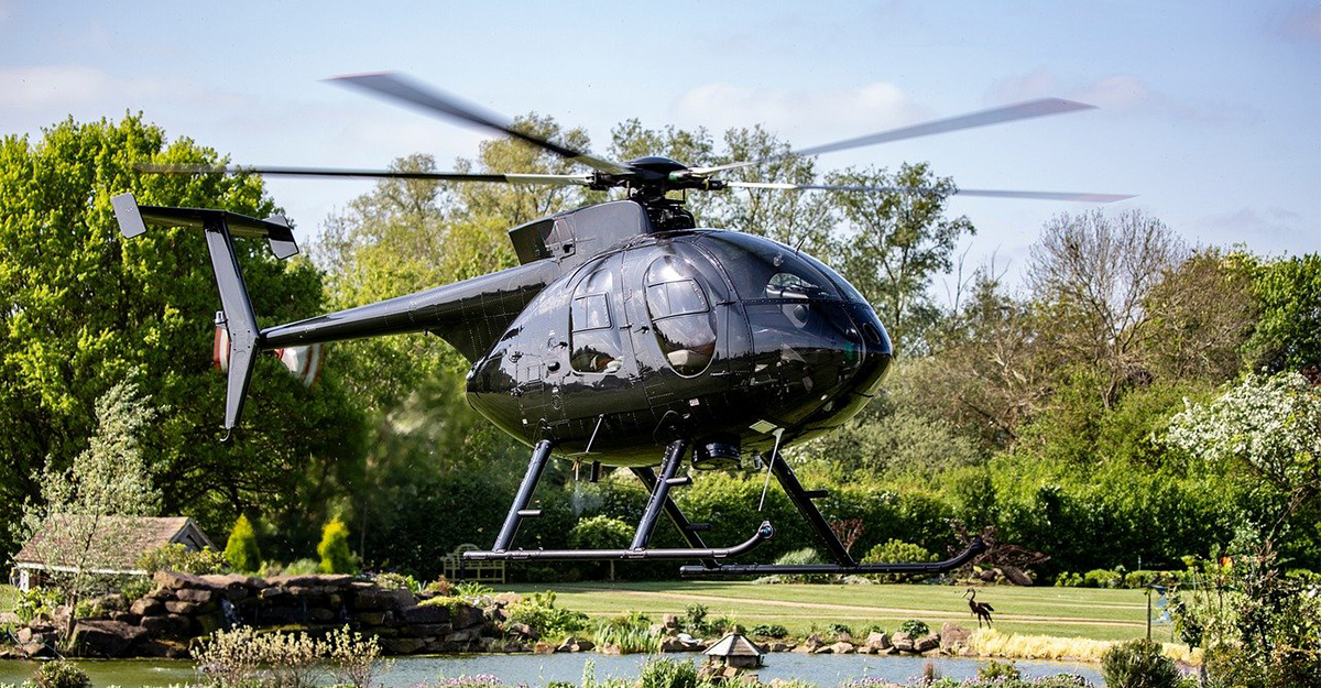 helicopter against trees