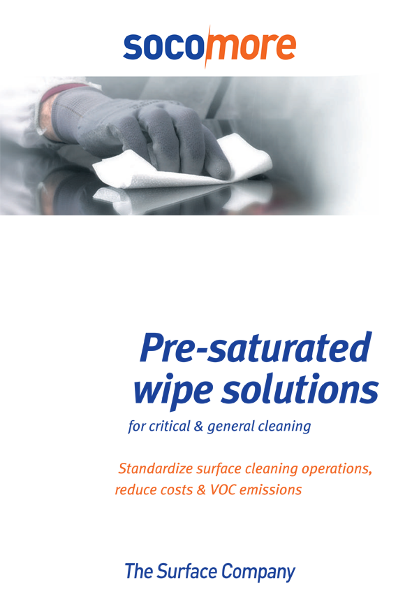 Socomore pre-saturated wipe solutions brochure