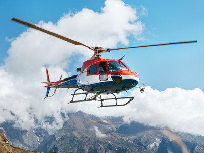 helicopter in action